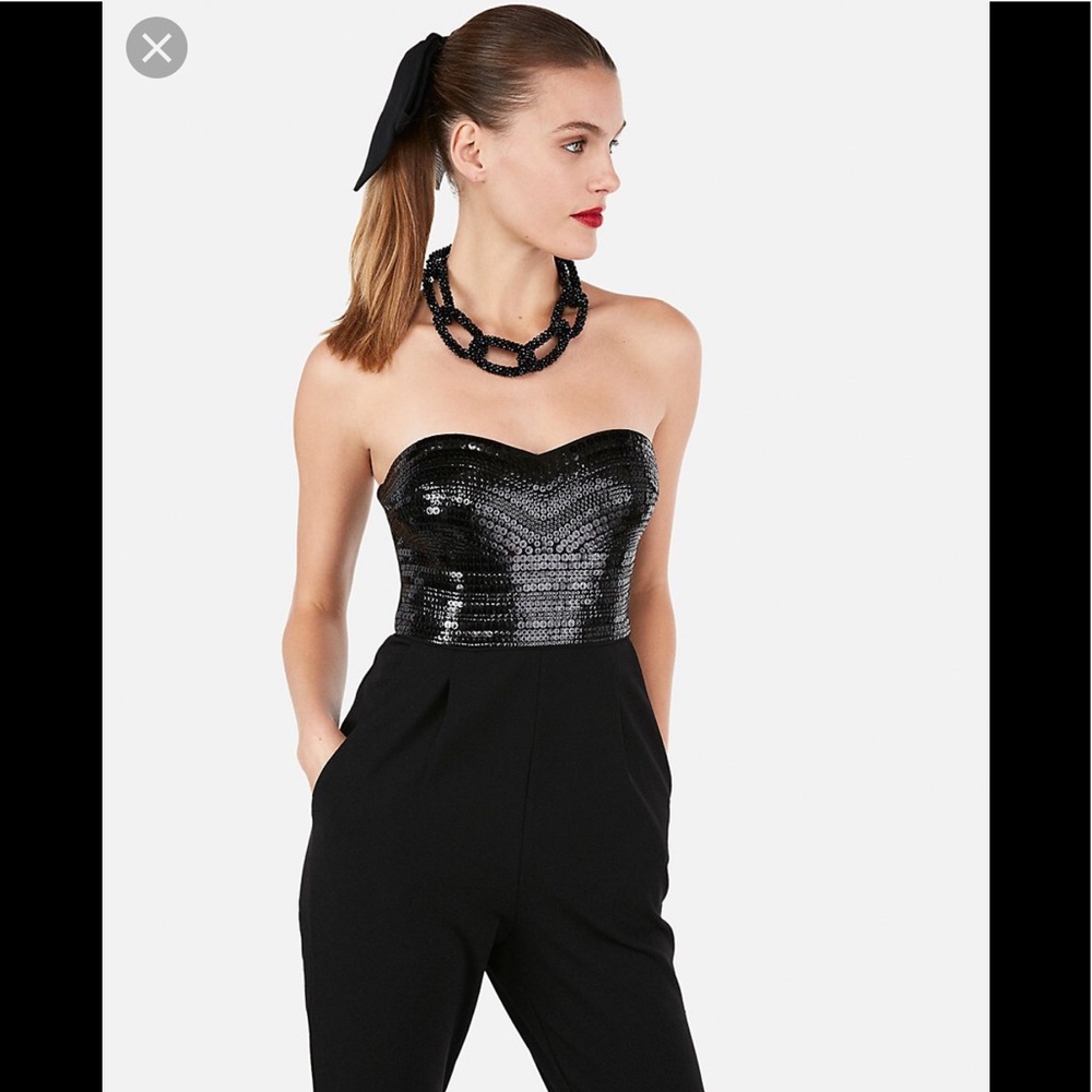 Sequin sweetheart jumpsuit